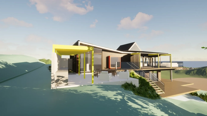 Dyers Pass Road, Cashmere, Christchurch. Renovation render by Don Roy of Site Architecture.