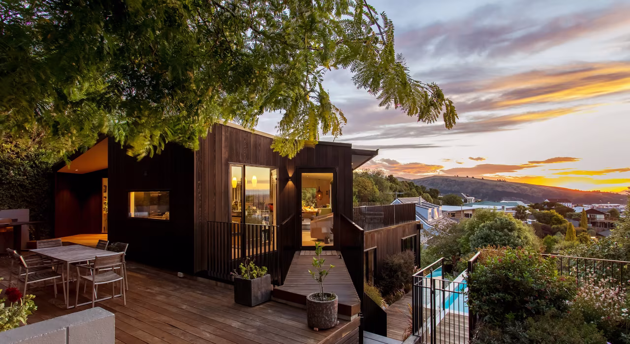 <img alt="Clementine house nestled into St Andrews Hill at dusk, surrounded by mature trees with a dramatic sky overhead." src="/images/s/i/t/e/-/site-arch-clementine-st-andrews-hill-entrance-29e04300.webp" width="2440" height="1627" />
