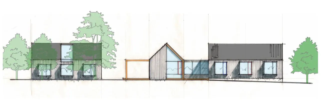 Site Architecture sketch elevation drawing Christchurch residential architect.
